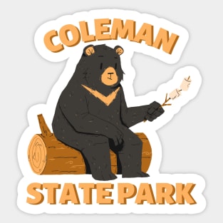 Coleman State Park Camping Bear Sticker